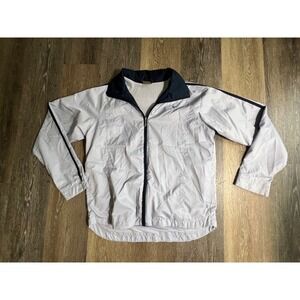 Nike Track Jacket Kids Large 12-14 Grey Navy Good Full Zip Vintage Style Swoosh